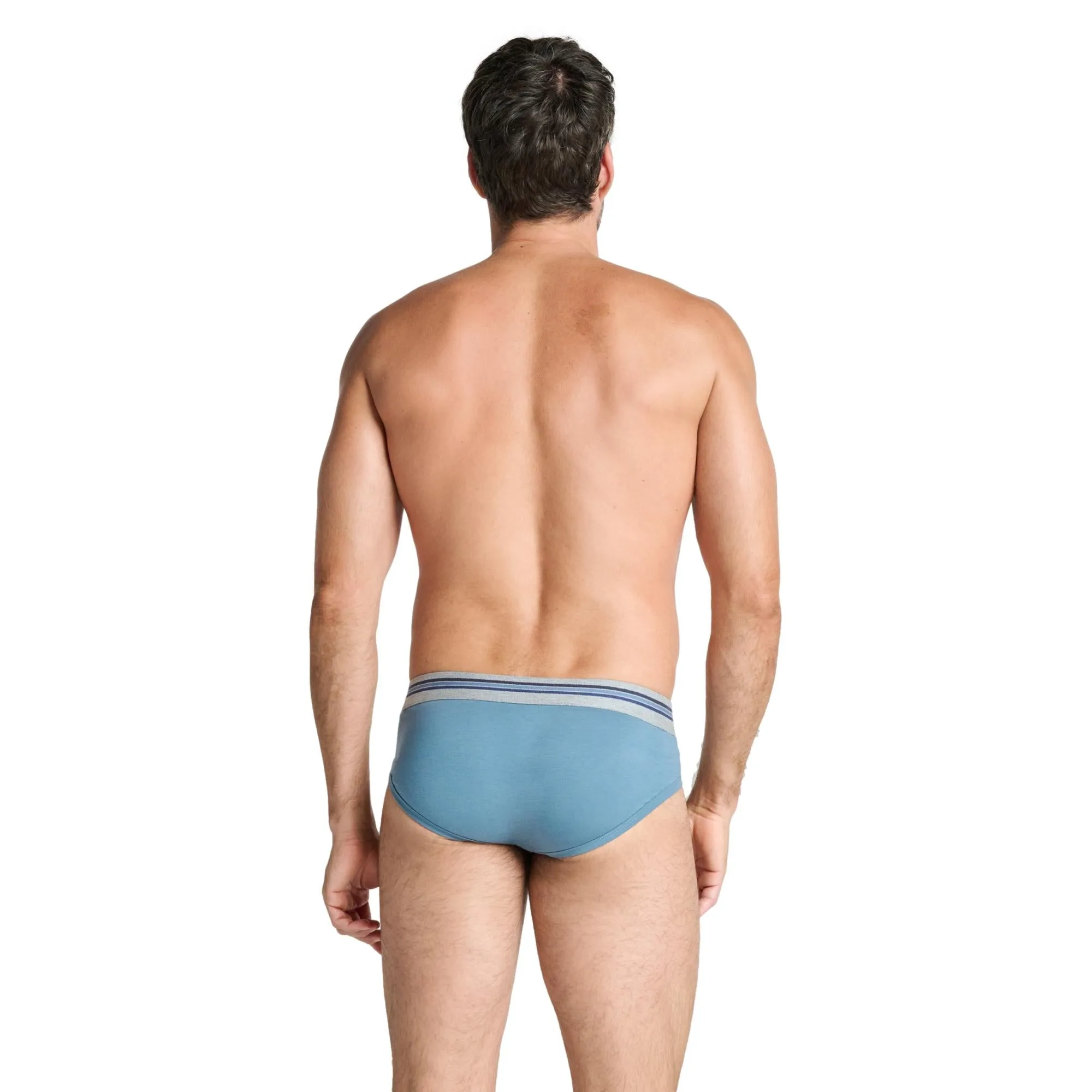 Jockey Cotton Stretch Brief 3 Pack - Blue Mix