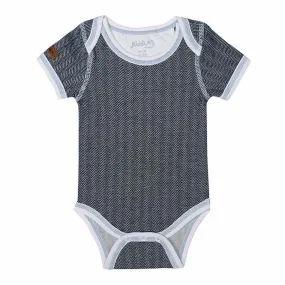 Juddlies Organic Cotton Cottage Short Sleeve Bodysuit - Bear Black (Newborn, 0-10 lbs)