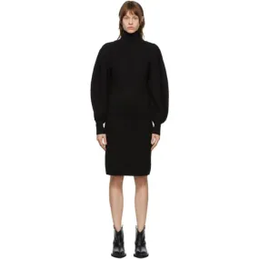 Juun.J Black Wool Turtleneck Dress