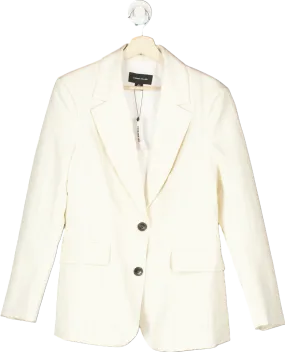Karen Millen White The Founder Striped Single Breasted Blazer UK 10
