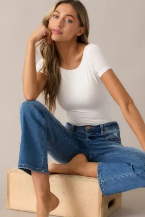 Keep It Real White Scoop Neck Bodysuit