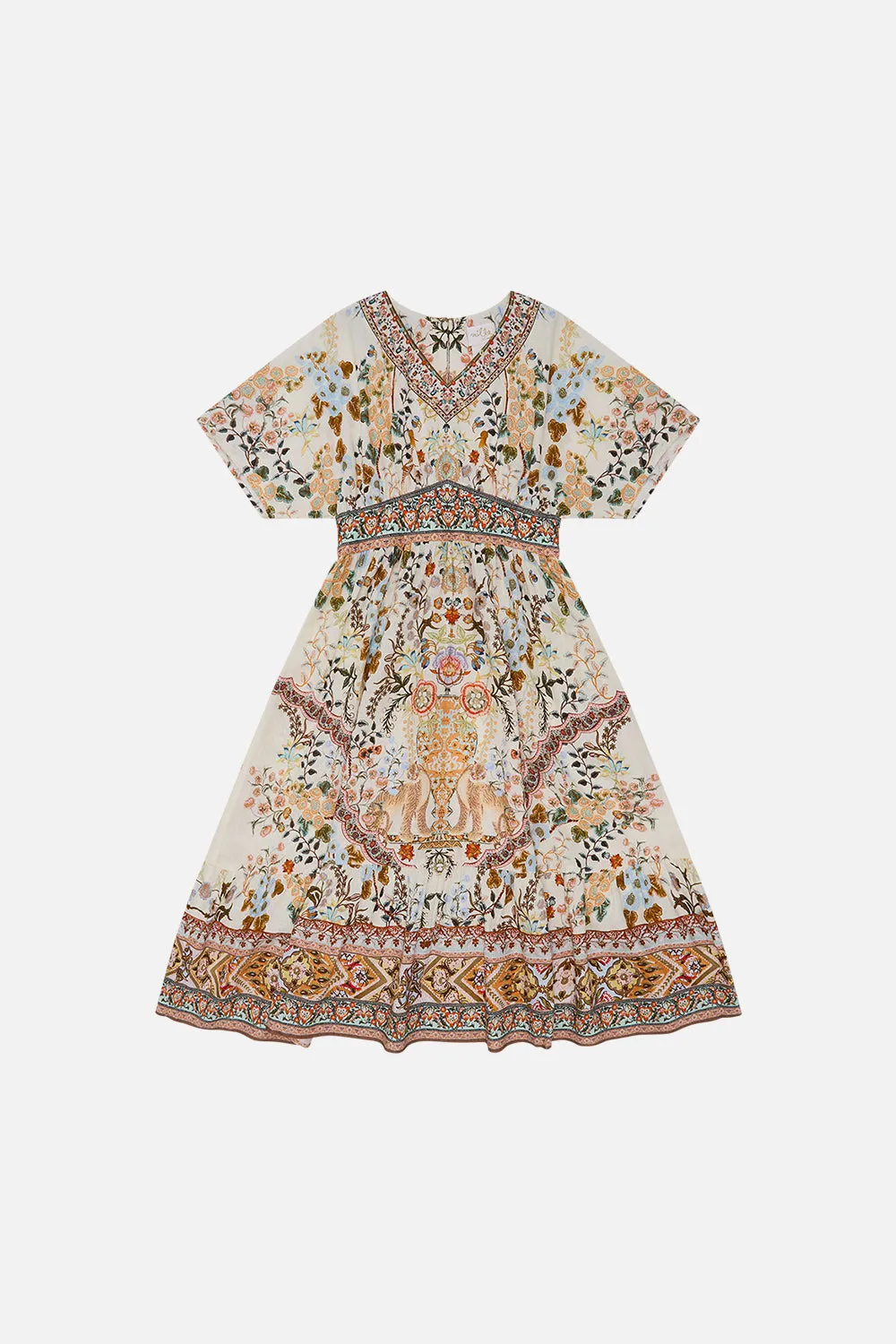 KIDS RELAXED SHIRRED WAIST DRESS 4-10 IN HONOUR OF HEIRLOOMS