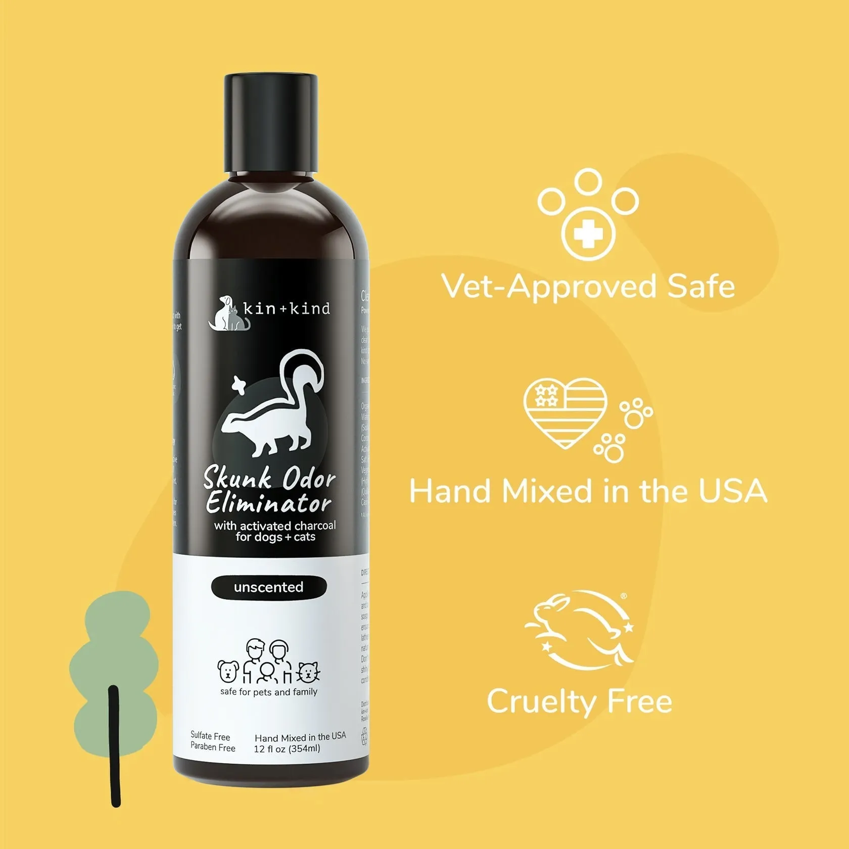 Kin   Kind Skunk Odor Eliminator Pet Shampoo