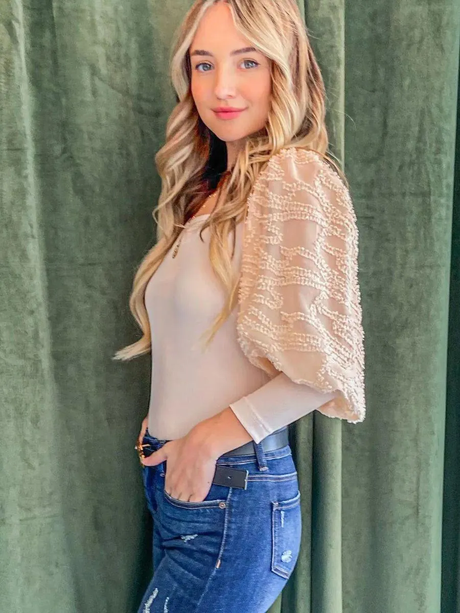 Kiss My Southern Sass Puff Sleeve Bodysuit