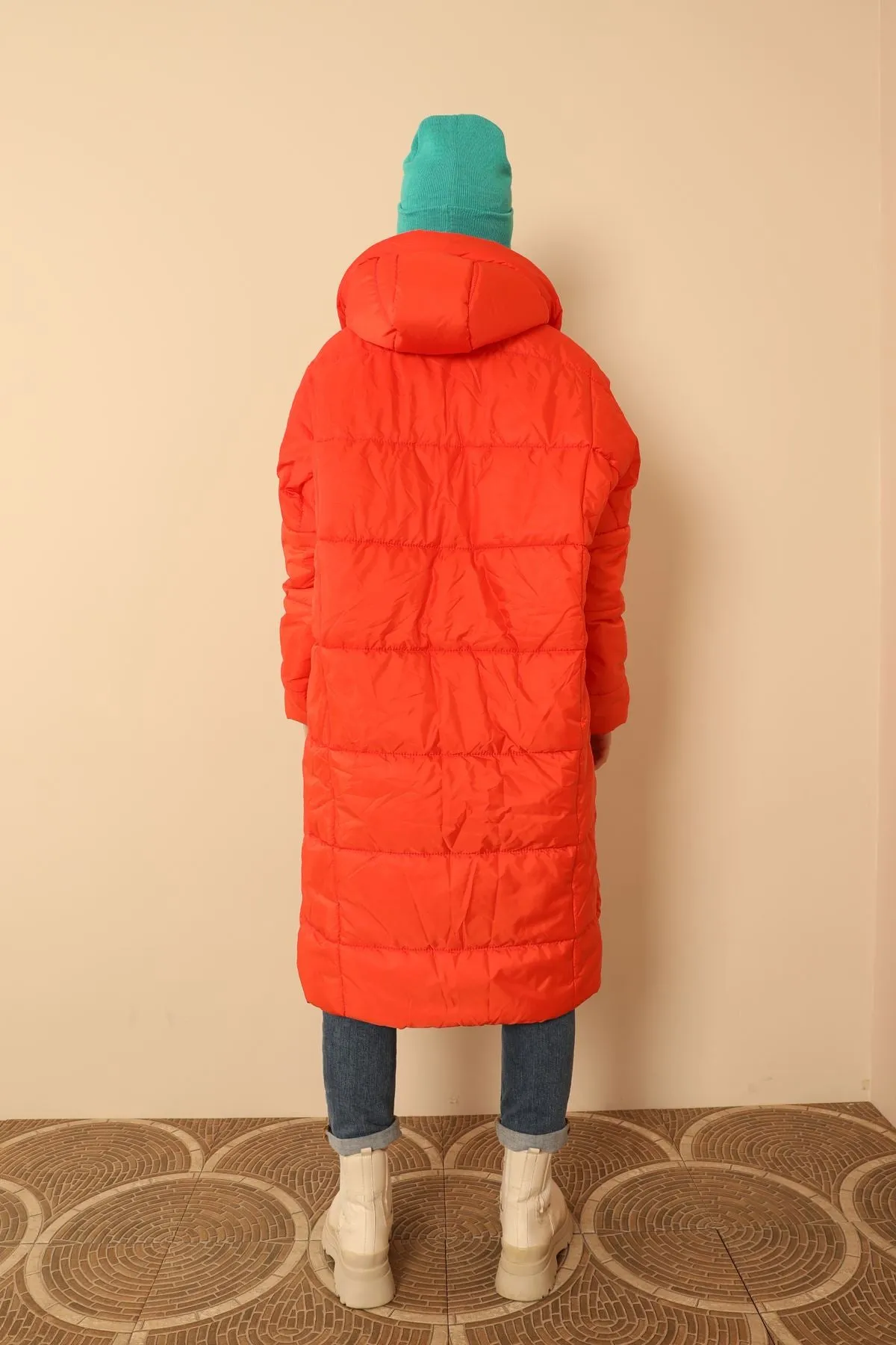 KKT  Long Sleeve Oversize Women Coat-Orange - Harlow
