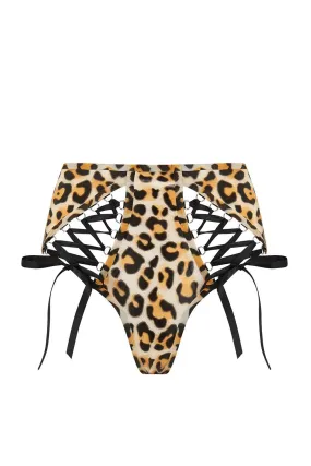 Lambda Leopard Latex Lace Knicker