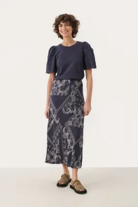 Laurina Skirt - Navy Graphic Paisley