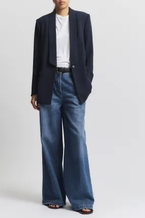 Lennox Everyday Blazer, Navy Crepe