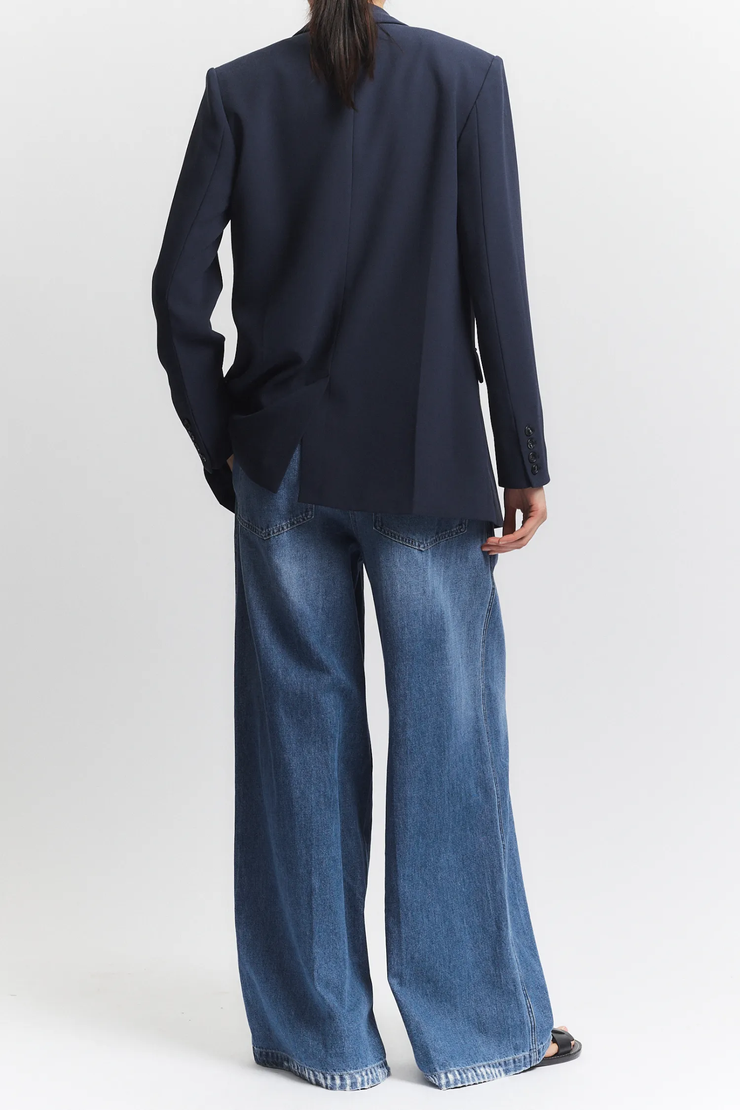 Lennox Everyday Blazer, Navy Crepe