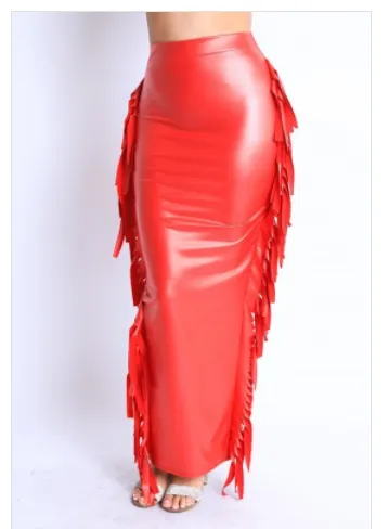 Liquid Fringe Maxi Skirt