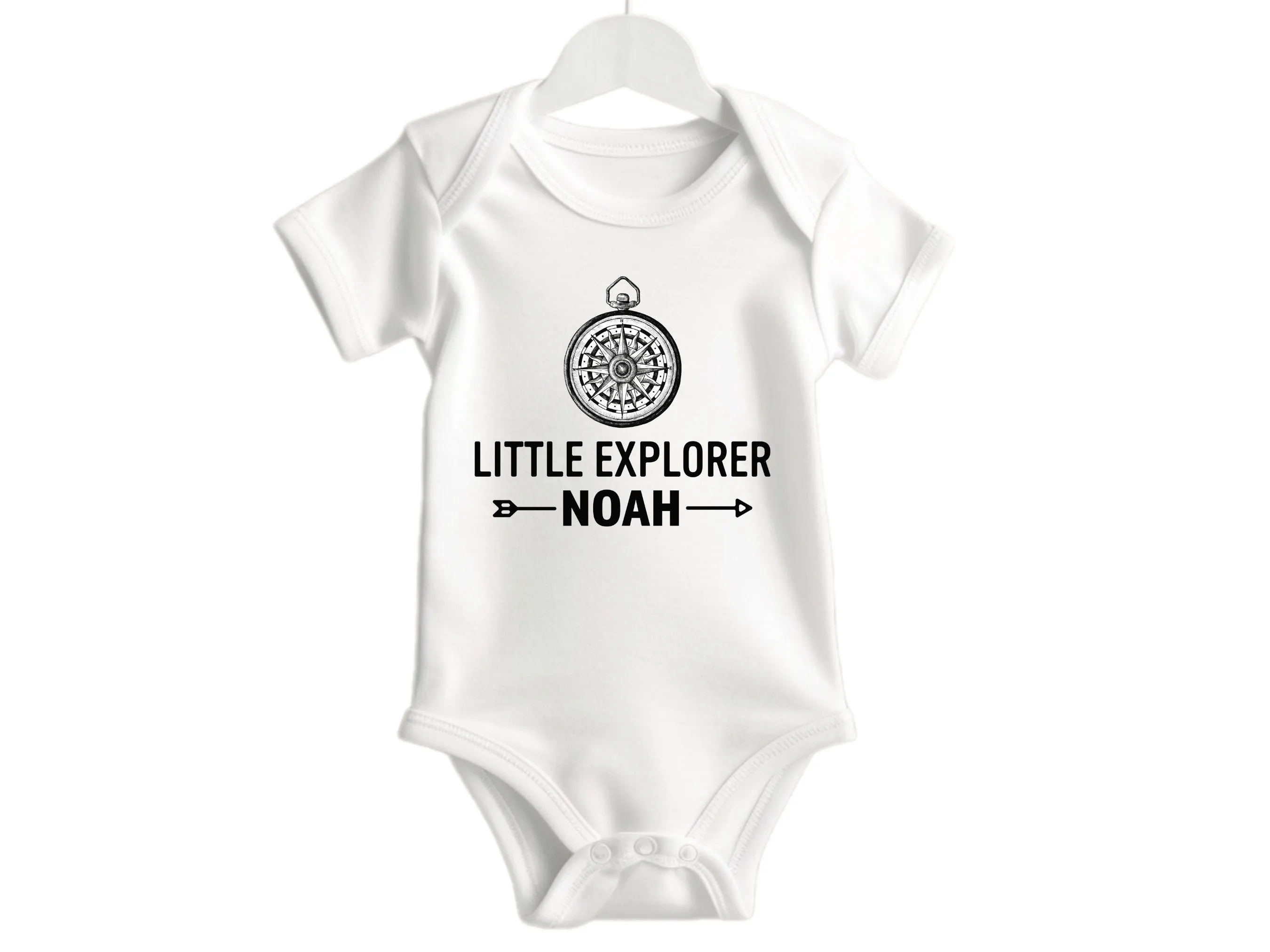 Little Explorer Custom Name Short Sleeve Boys with Childs Name