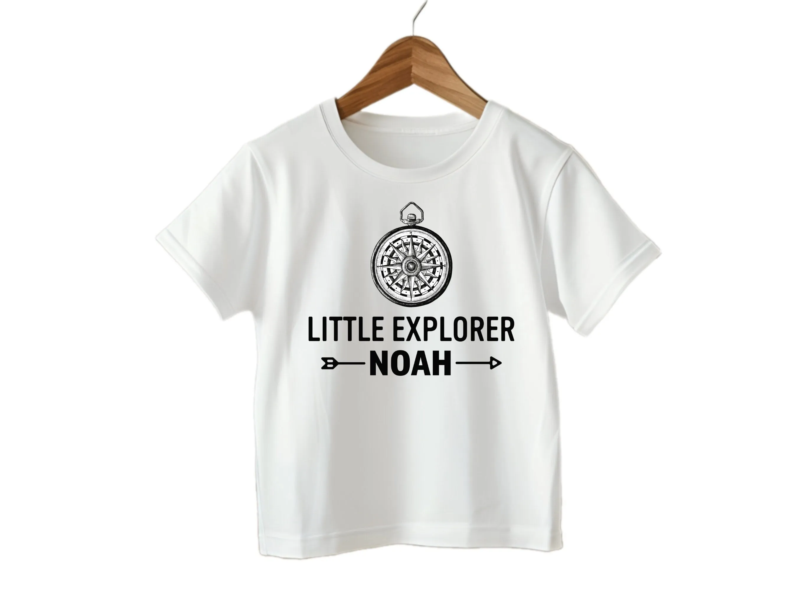 Little Explorer Custom Name Short Sleeve Boys with Childs Name
