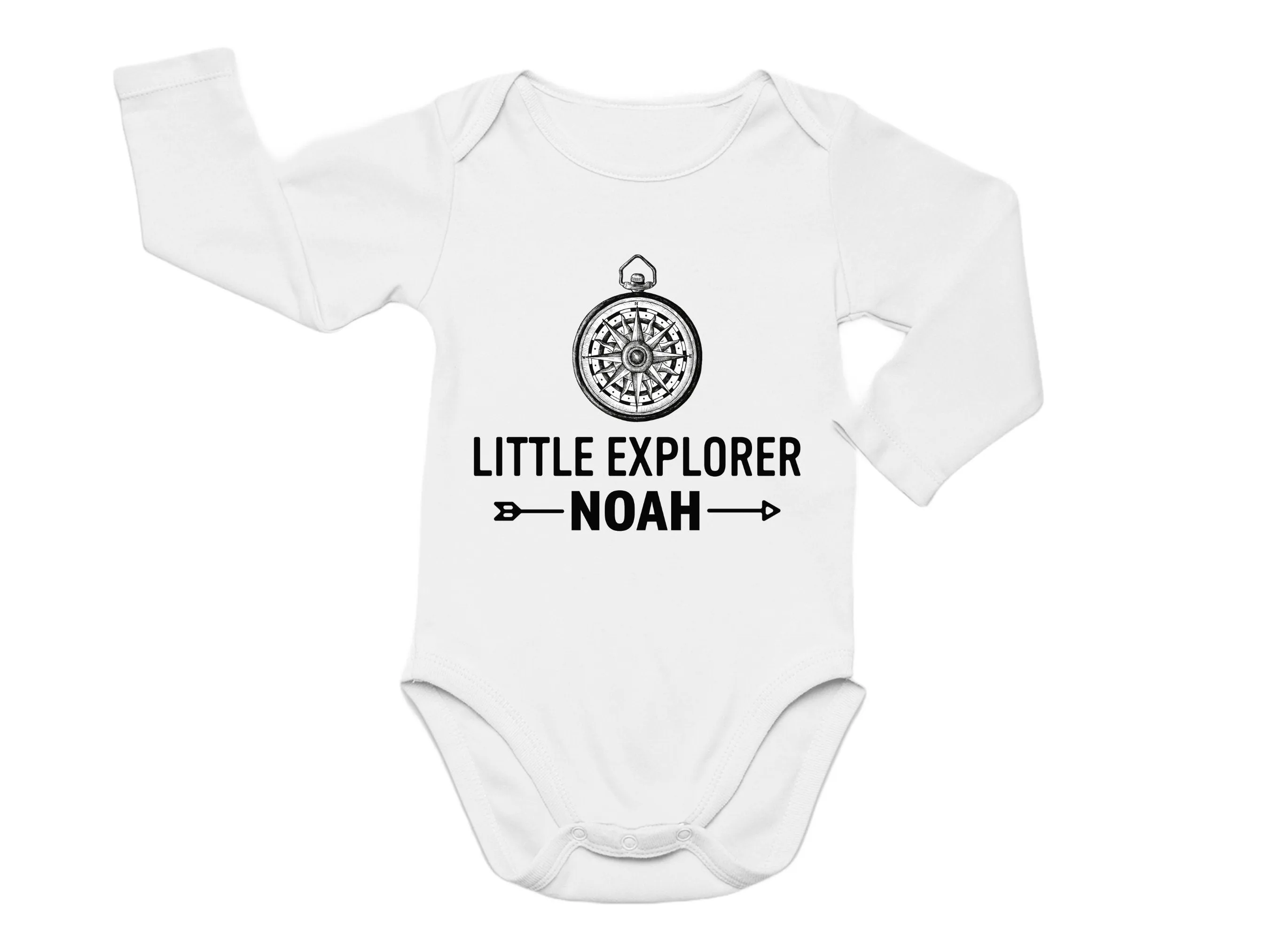Little Explorer Custom Name Short Sleeve Boys with Childs Name