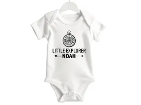 Little Explorer Custom Name Short Sleeve Boys with Childs Name