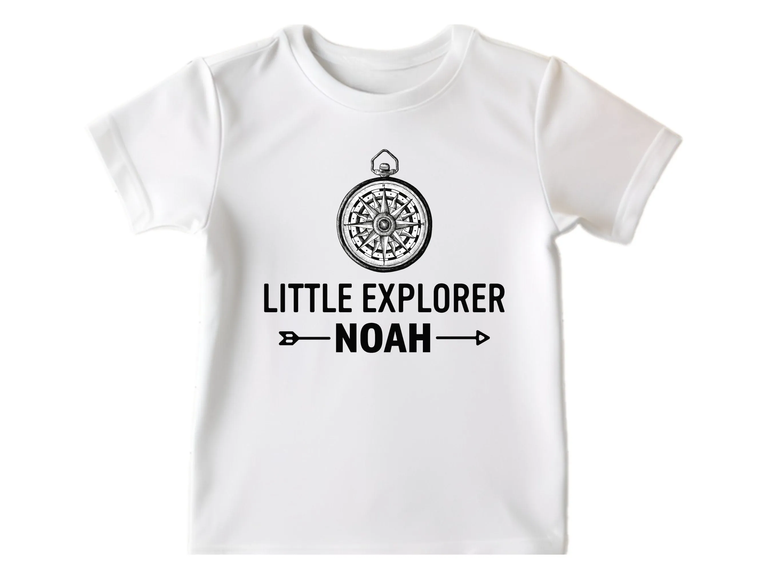 Little Explorer Custom Name Short Sleeve Boys with Childs Name