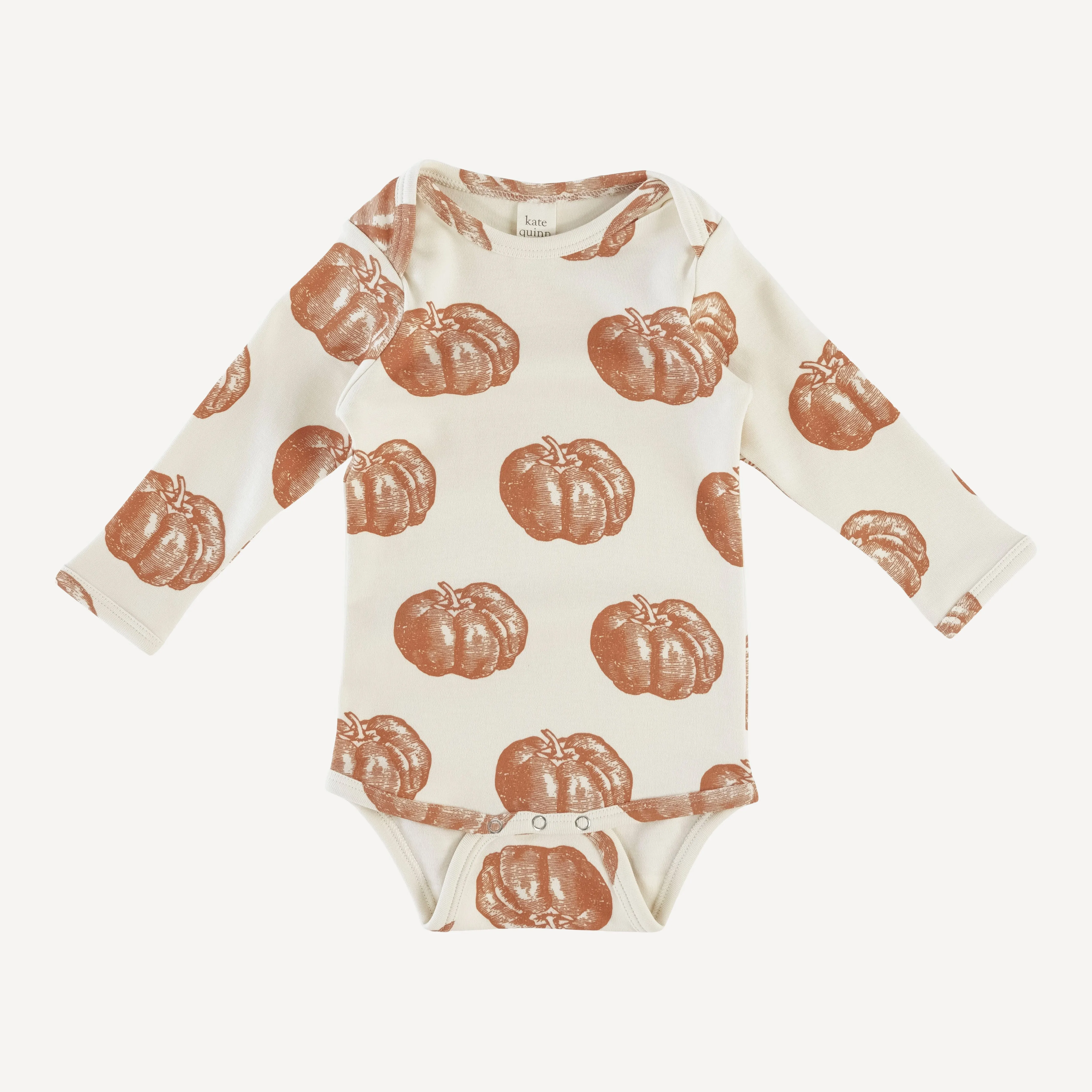 long sleeve lap neck bodysuit | harvest pumpkin | organic cotton interlock
