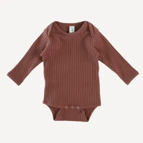 long sleeve lap neck bodysuit | tortoise | organic cotton wide rib