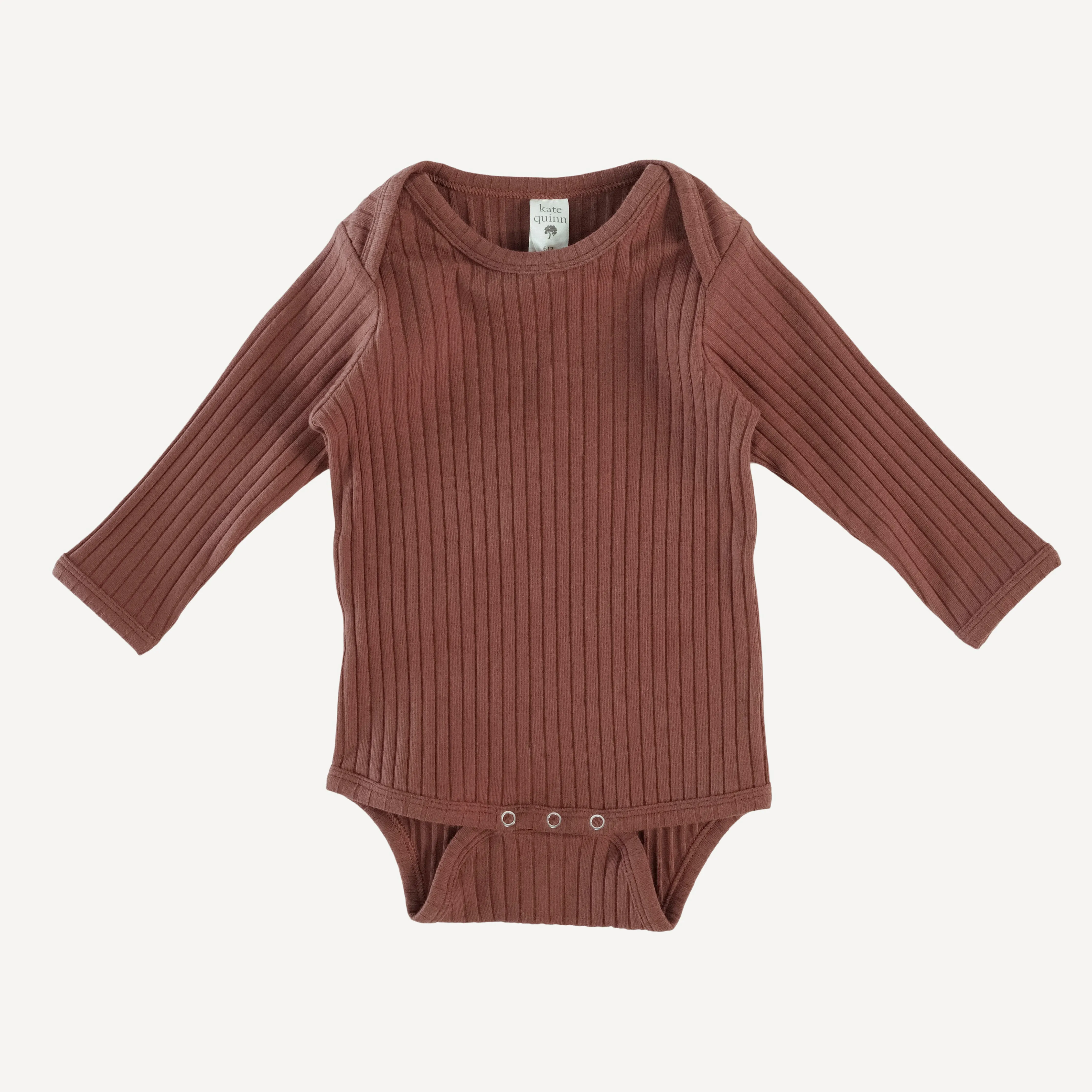 long sleeve lap neck bodysuit | tortoise | organic cotton wide rib