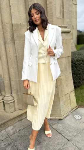 Maia White Tailored Button Down Blazer