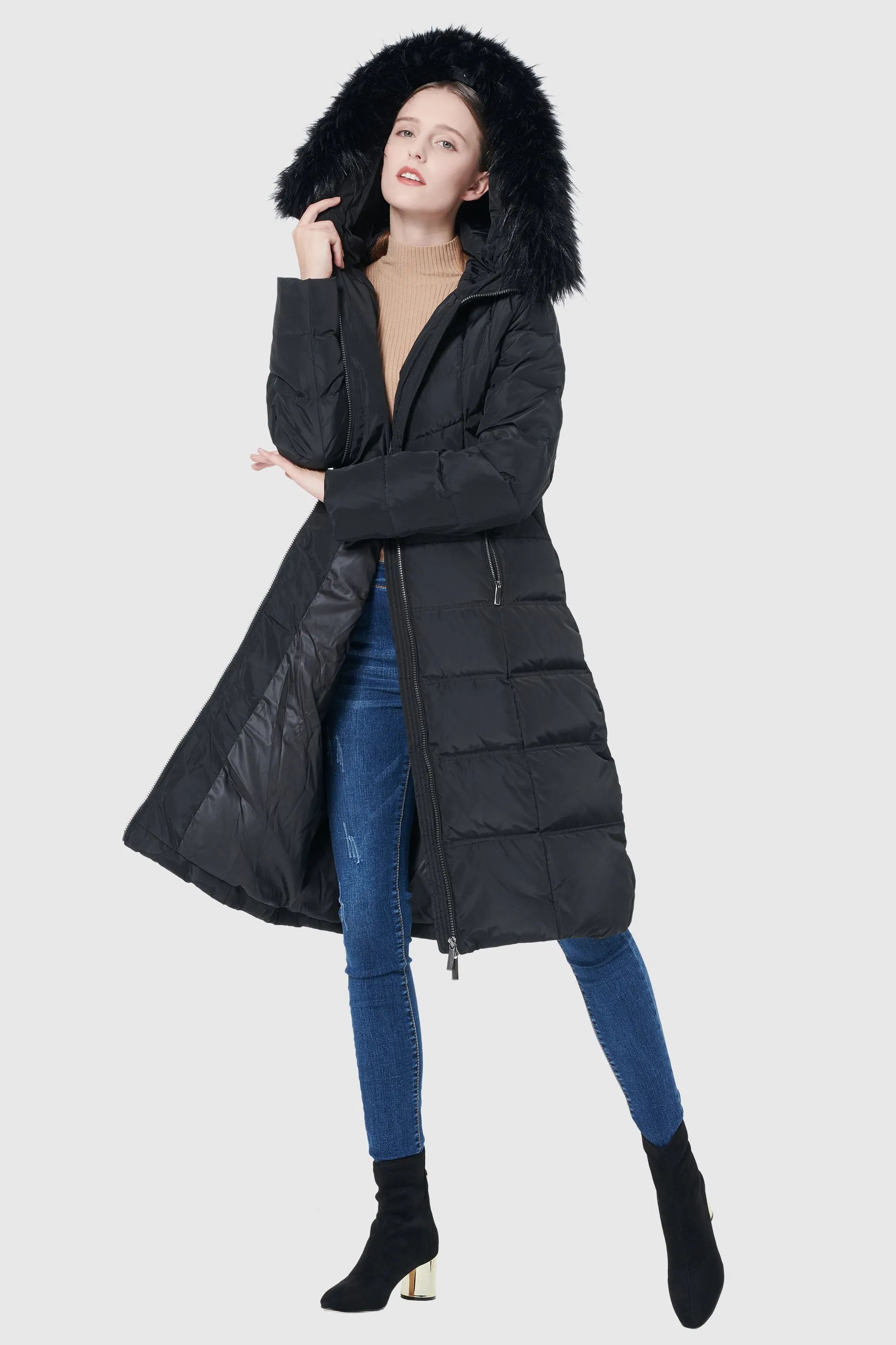 Maxi Thickened Hooded Down Jacket
