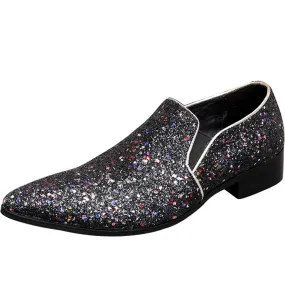 Mens Low Top Pointed Slip on 5cm Heel Oxfords