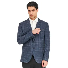 Men's Plaid Blazer,Navy