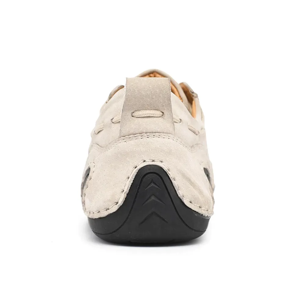 Men's Spring/Autumn Casual Handmade Breathable Leather Sneakers | Plus Size