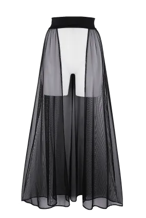 Mesh Festival Maxi Skirt Cover-up / FESTIVAL SKIRT BLACK