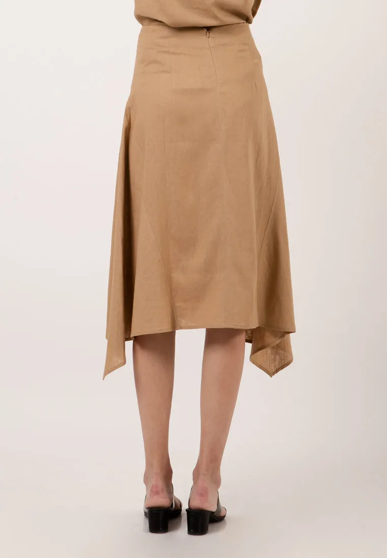 Midi Skirt With Handkerchief Hem