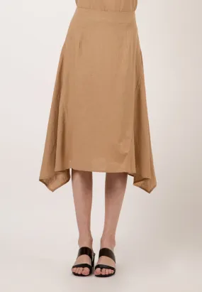 Midi Skirt With Handkerchief Hem