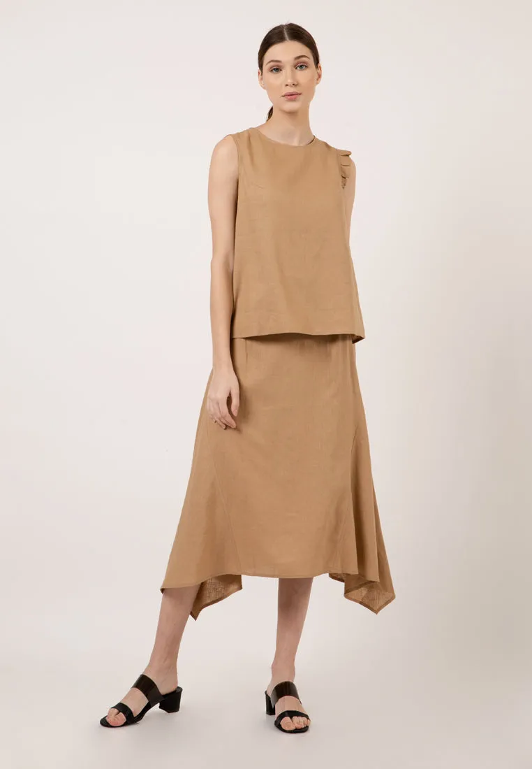 Midi Skirt With Handkerchief Hem