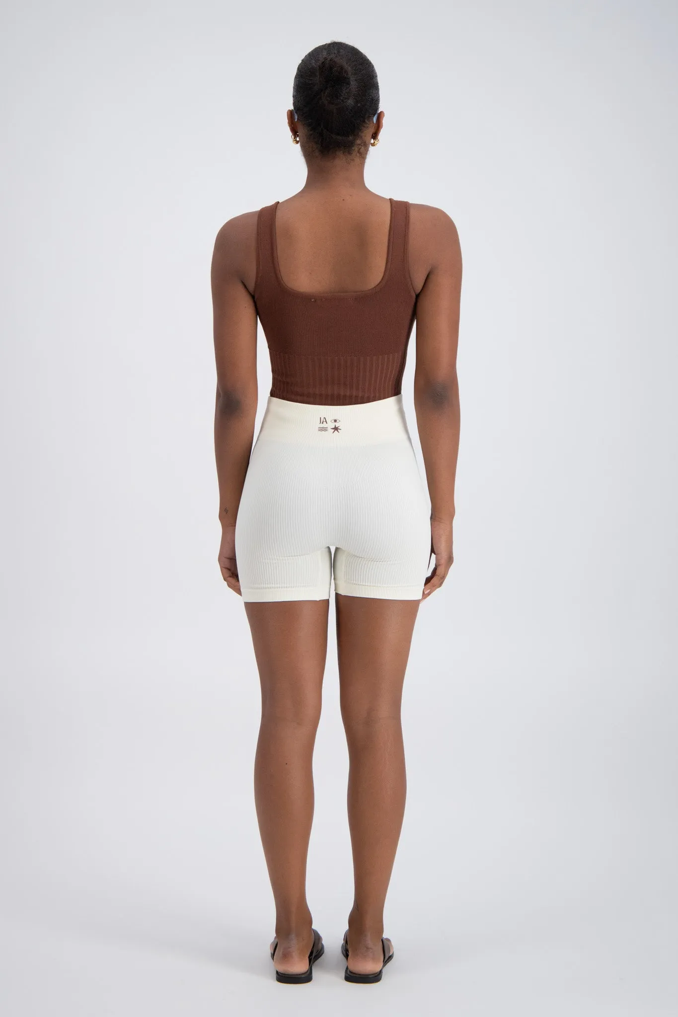 Minori Rib Knit Bodysuit Brown