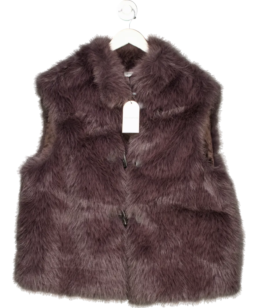 Monsoon Brown Della Faux Fur Duffle Gilet UK L