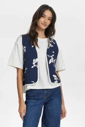 Numph Nustellas Quilted Gilet Vest in Sapphire