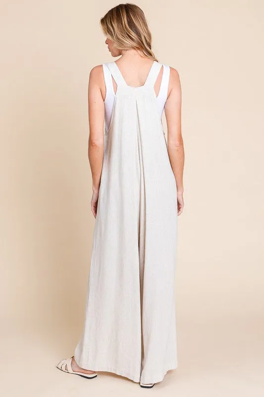 Oatmeal Linen Jumpsuit