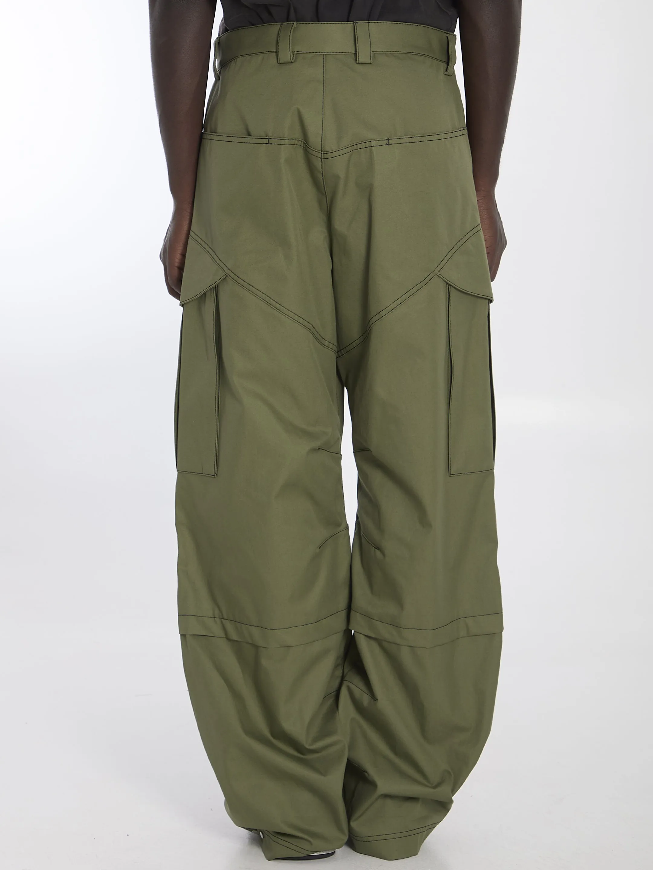 Off White Cargo Pants In Cotton