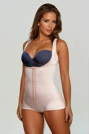 Open Bust Boyshort Bodysuit w/wide straps