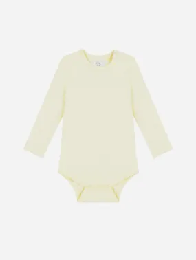 Organic Cotton Long Sleeved Bodysuit | Lemon