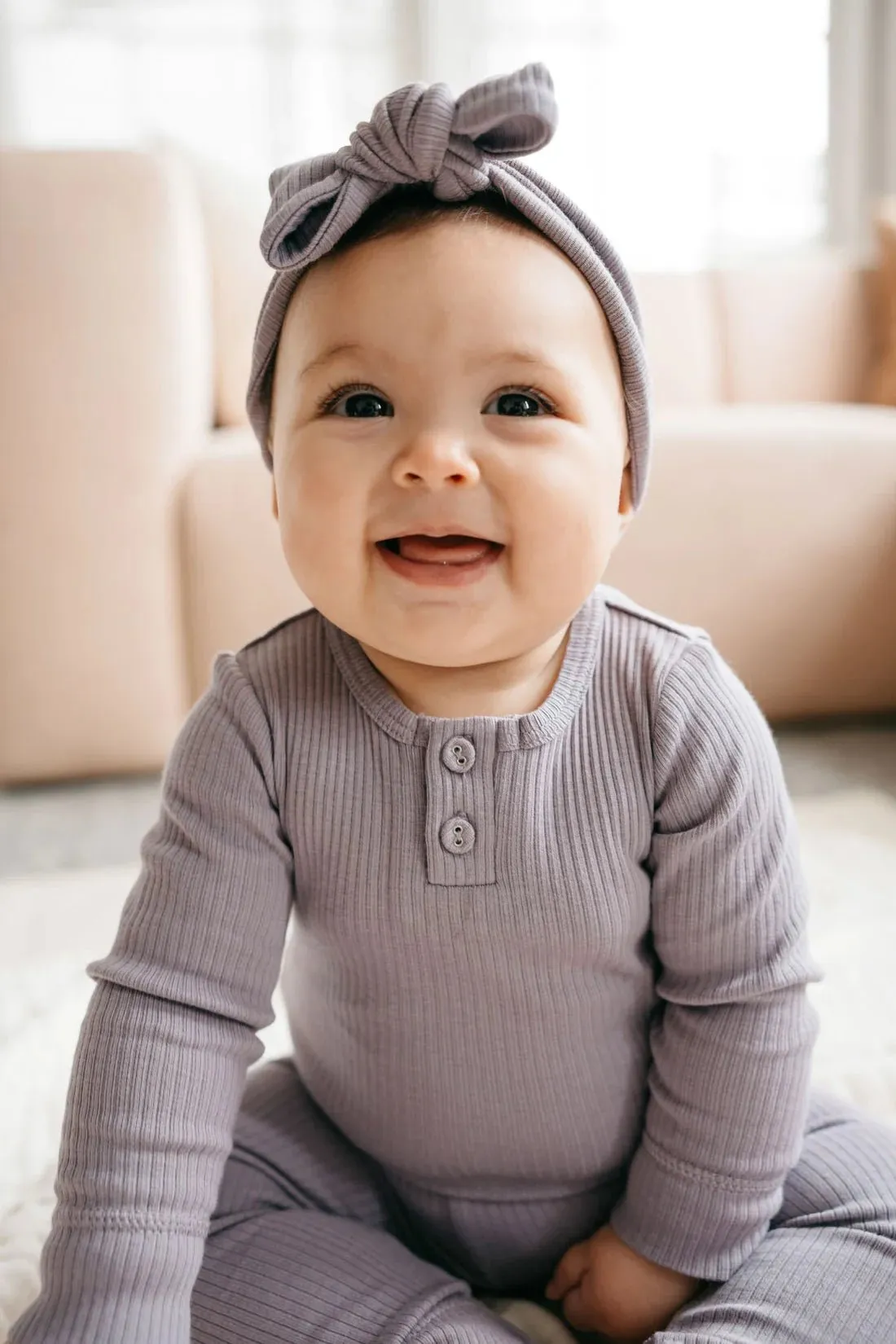 Organic Cotton Modal Long Sleeve Bodysuit - Daisy