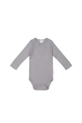 Organic Cotton Modal Long Sleeve Bodysuit - Moon