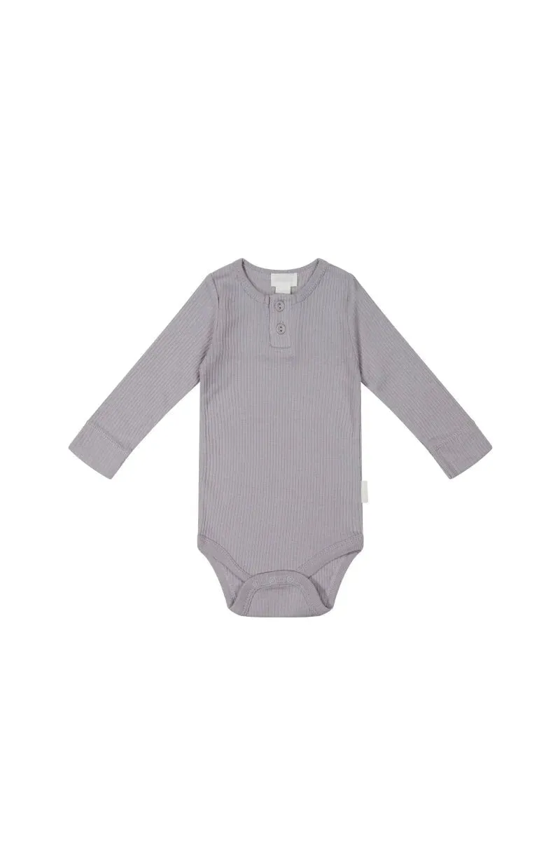 Organic Cotton Modal Long Sleeve Bodysuit - Moon