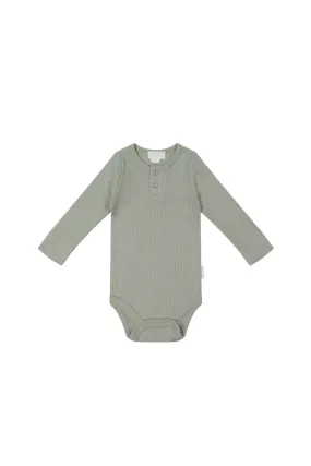 Organic Cotton Modal Long Sleeve Bodysuit - Willow