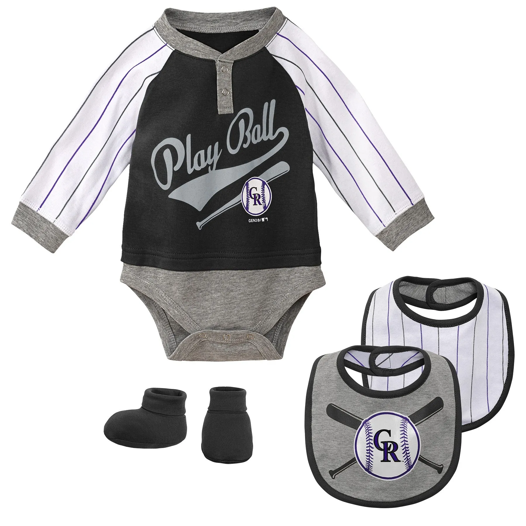 Outerstuff MLB Infant Colorado Rockies "Is It Game Time Yet" Creeper Set