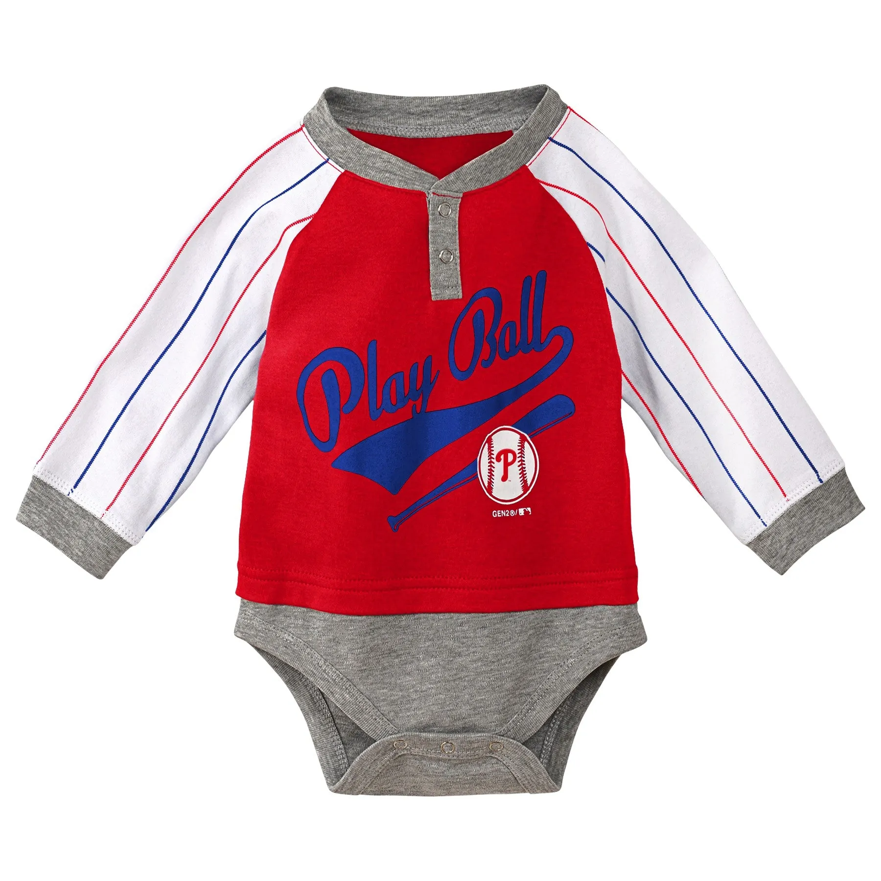 Outerstuff MLB Infant Philadelphia Phillies "Is It Game Time Yet" Creeper Set
