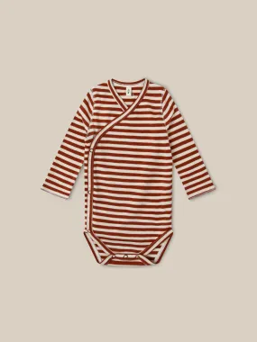 Paprika Stripes Wrap Bodysuit
