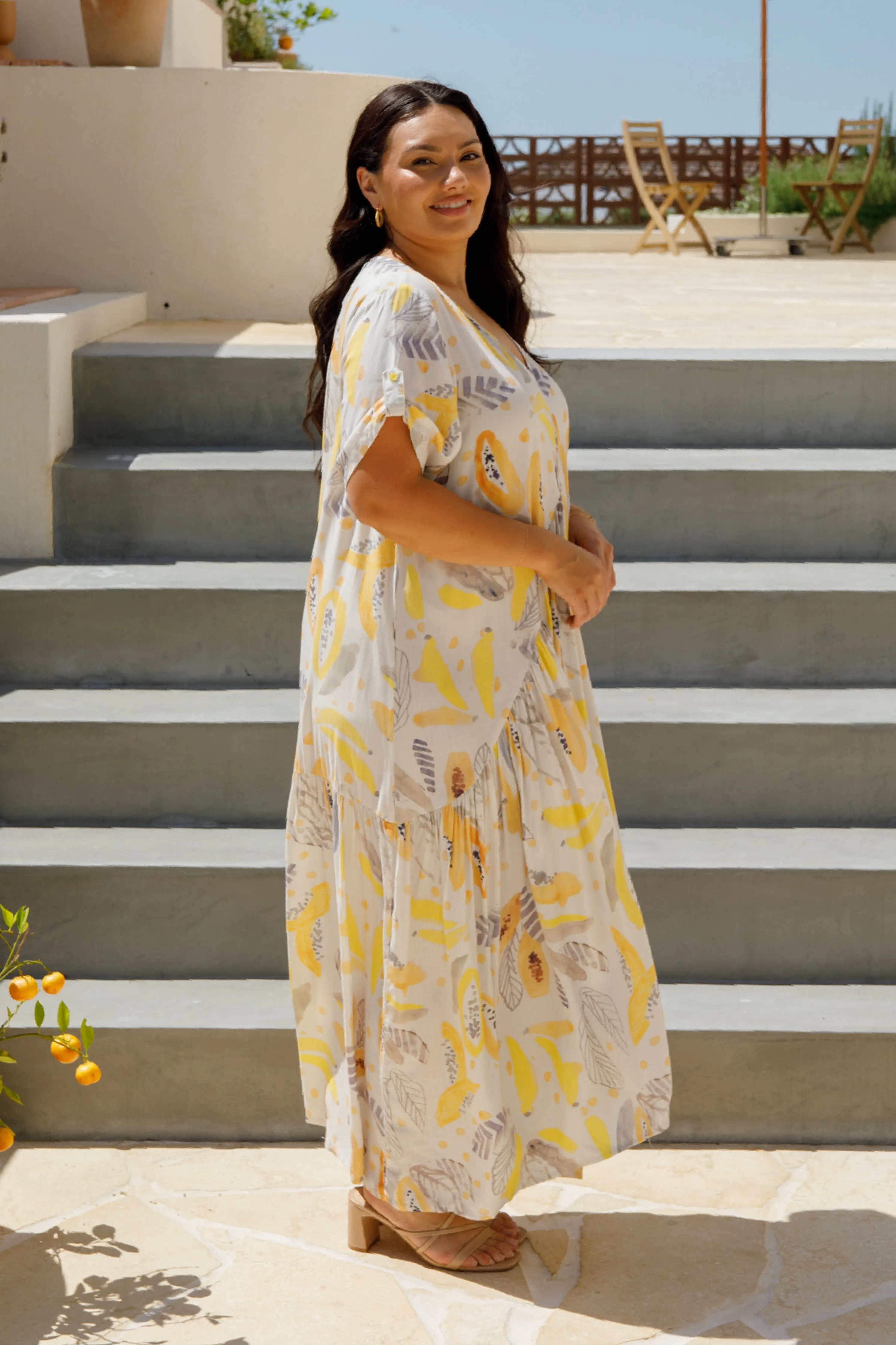Peak Maxi Dress | White Fruit Punch