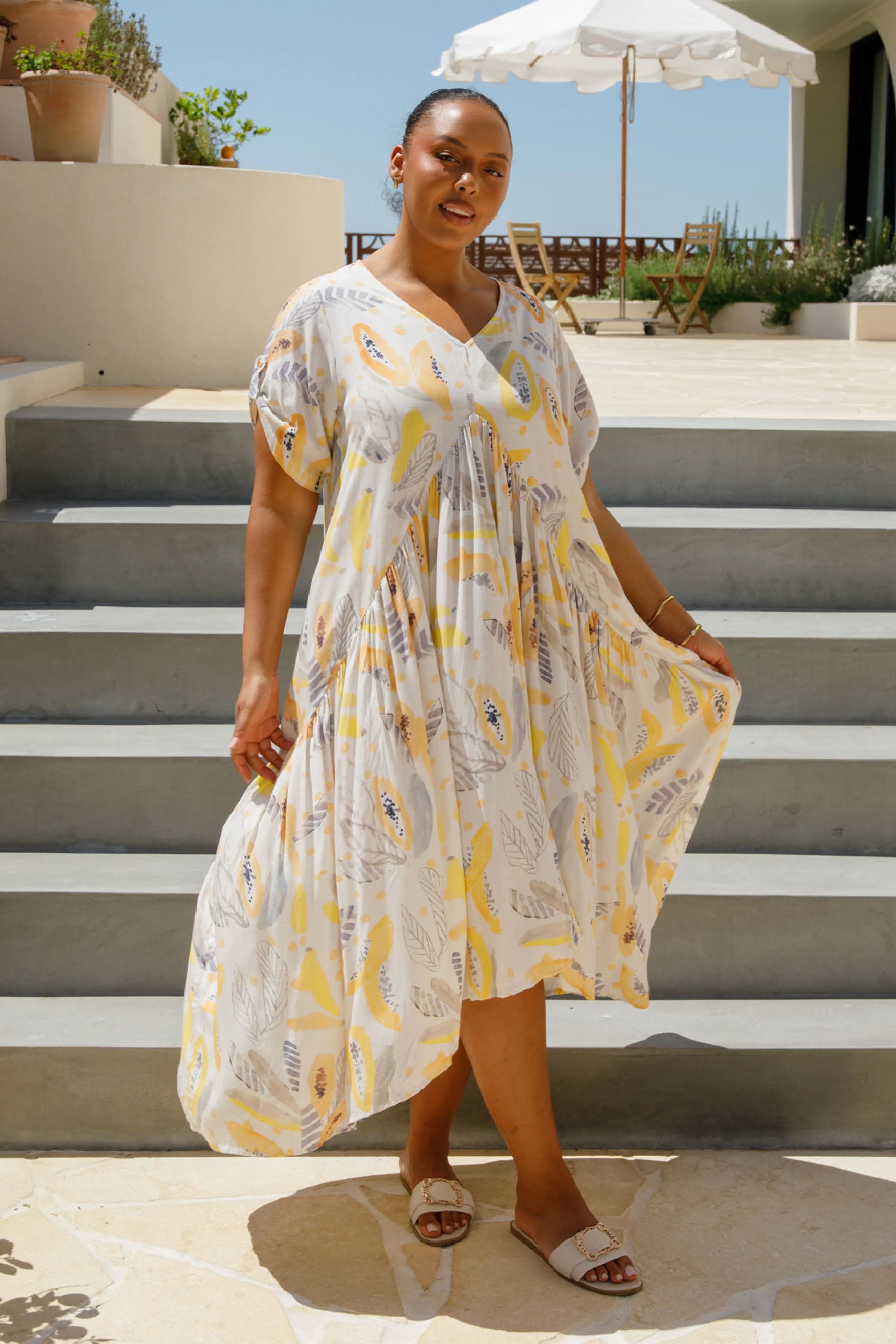 Peak Maxi Dress | White Fruit Punch