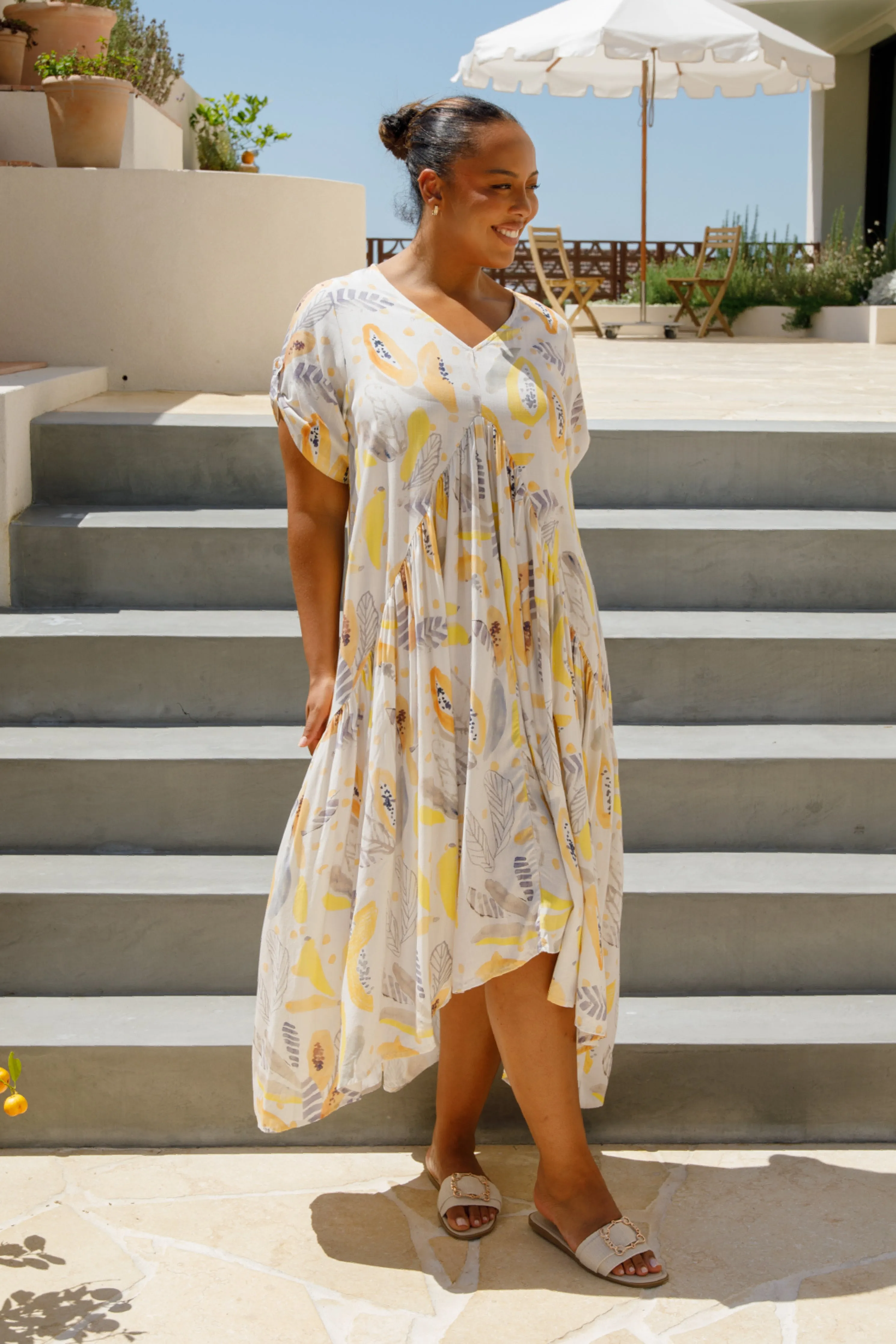 Peak Maxi Dress | White Fruit Punch