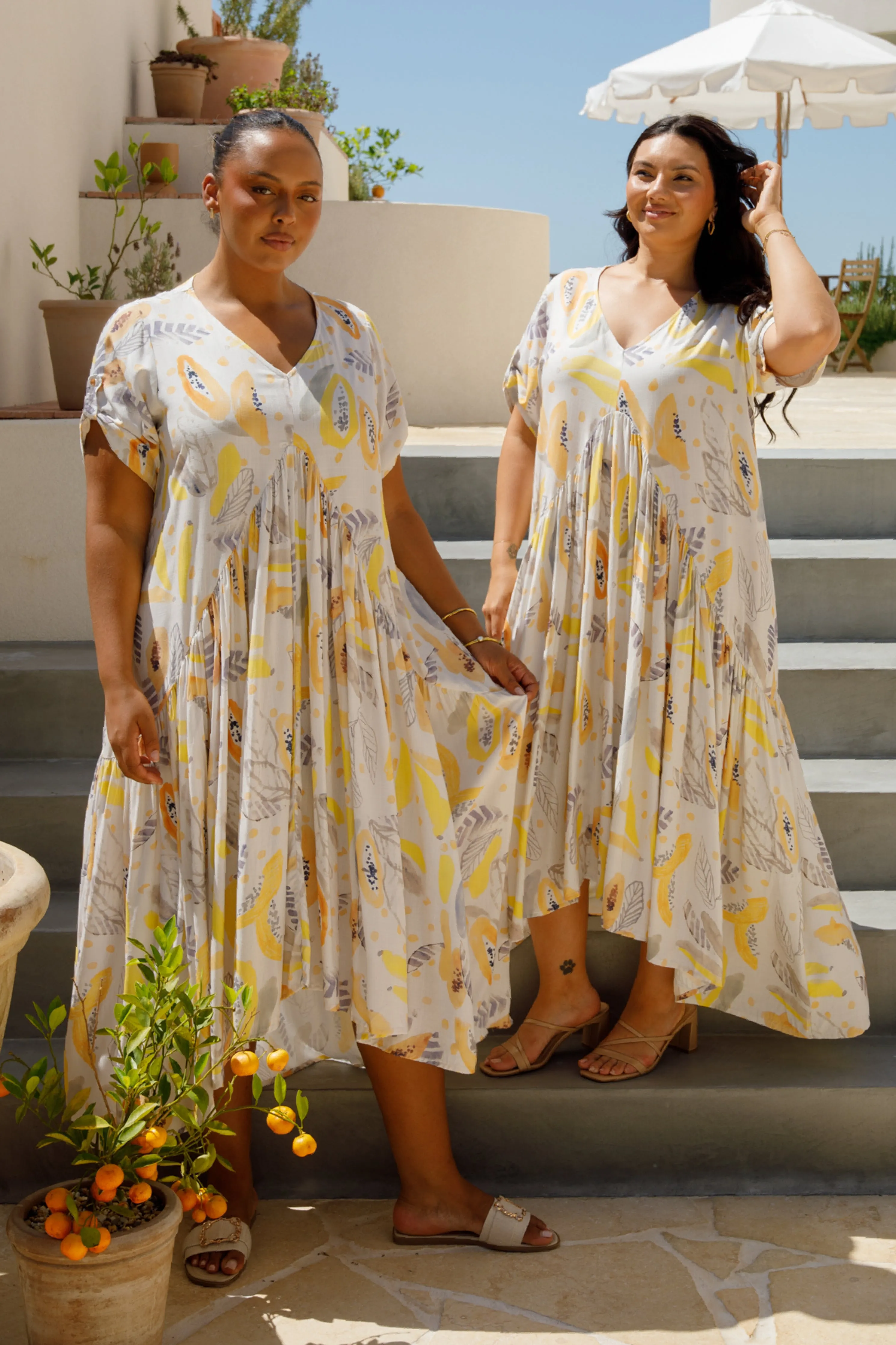 Peak Maxi Dress | White Fruit Punch