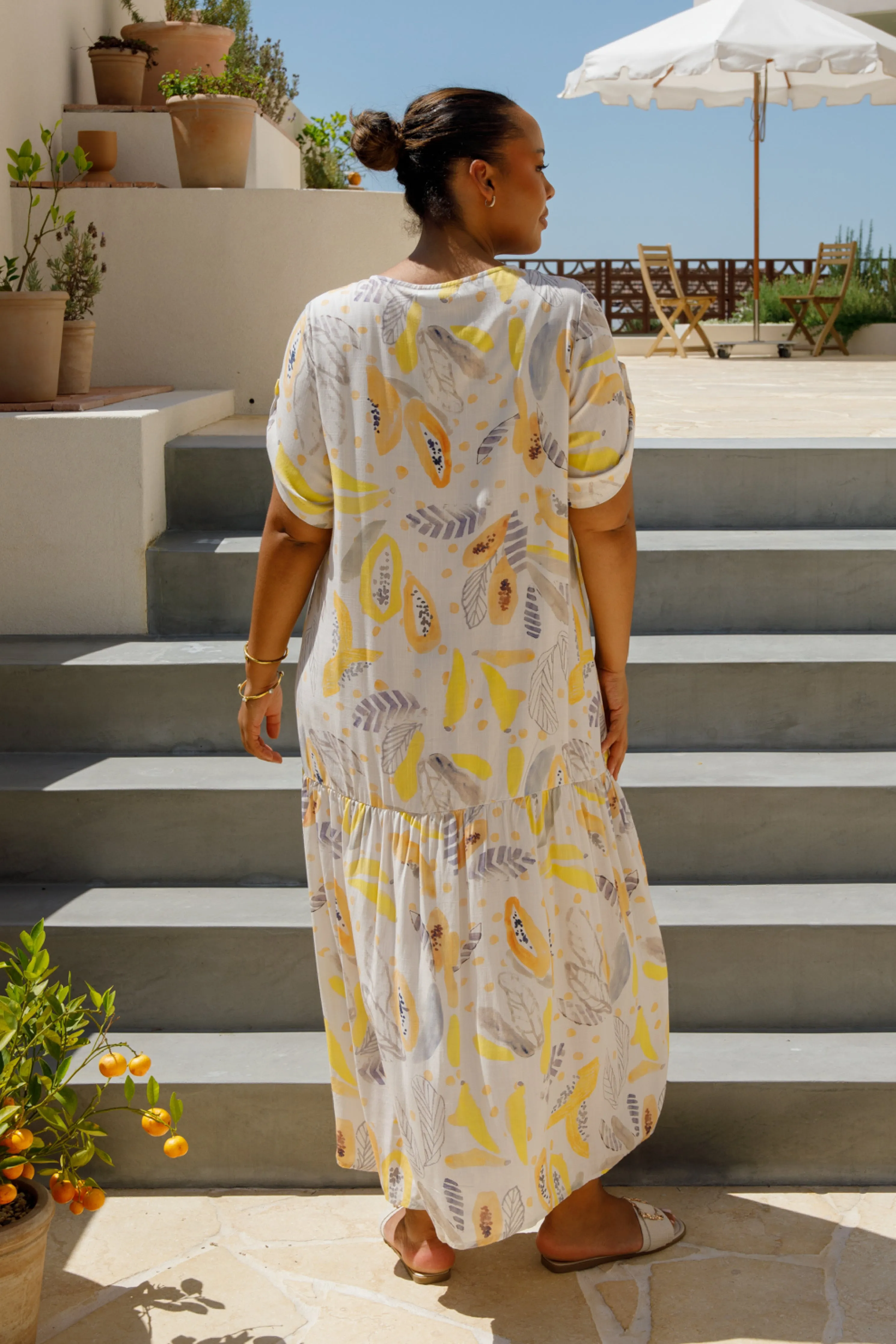 Peak Maxi Dress | White Fruit Punch